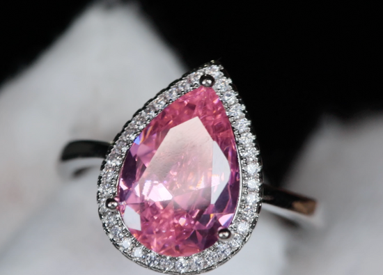 Pink Pear Cut Diamond Engagement Ring