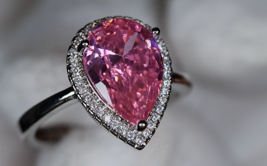 Pink Pear Cut Diamond Engagement Ring