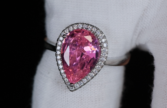 Pink Pear Cut Diamond Engagement Ring