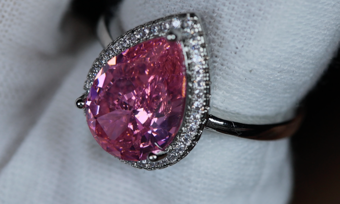 Pink Pear Cut Diamond Engagement Ring