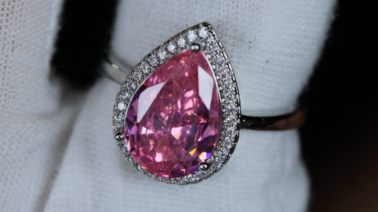 Pink Pear Cut Diamond Engagement Ring