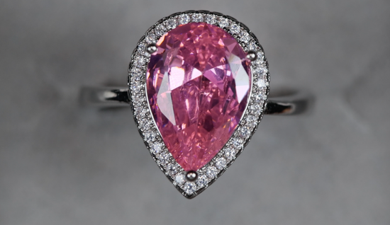 Pink Pear Cut Diamond Engagement Ring