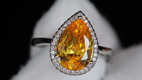 Yellow Pear Cut Diamond Ring