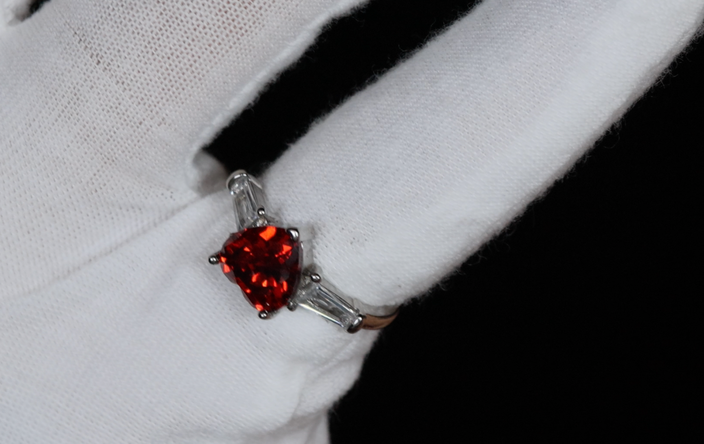 Heart Ring | Red Diamond Heart Ring | Heart Shape Ring | Diamond Heart Ring