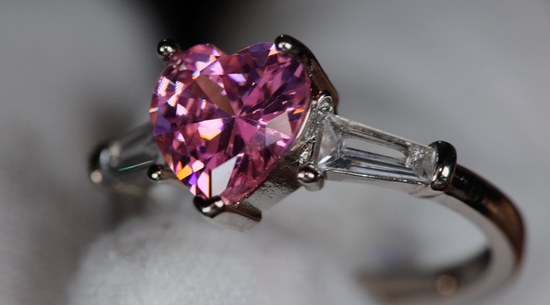 Pink Diamond Heart Ring