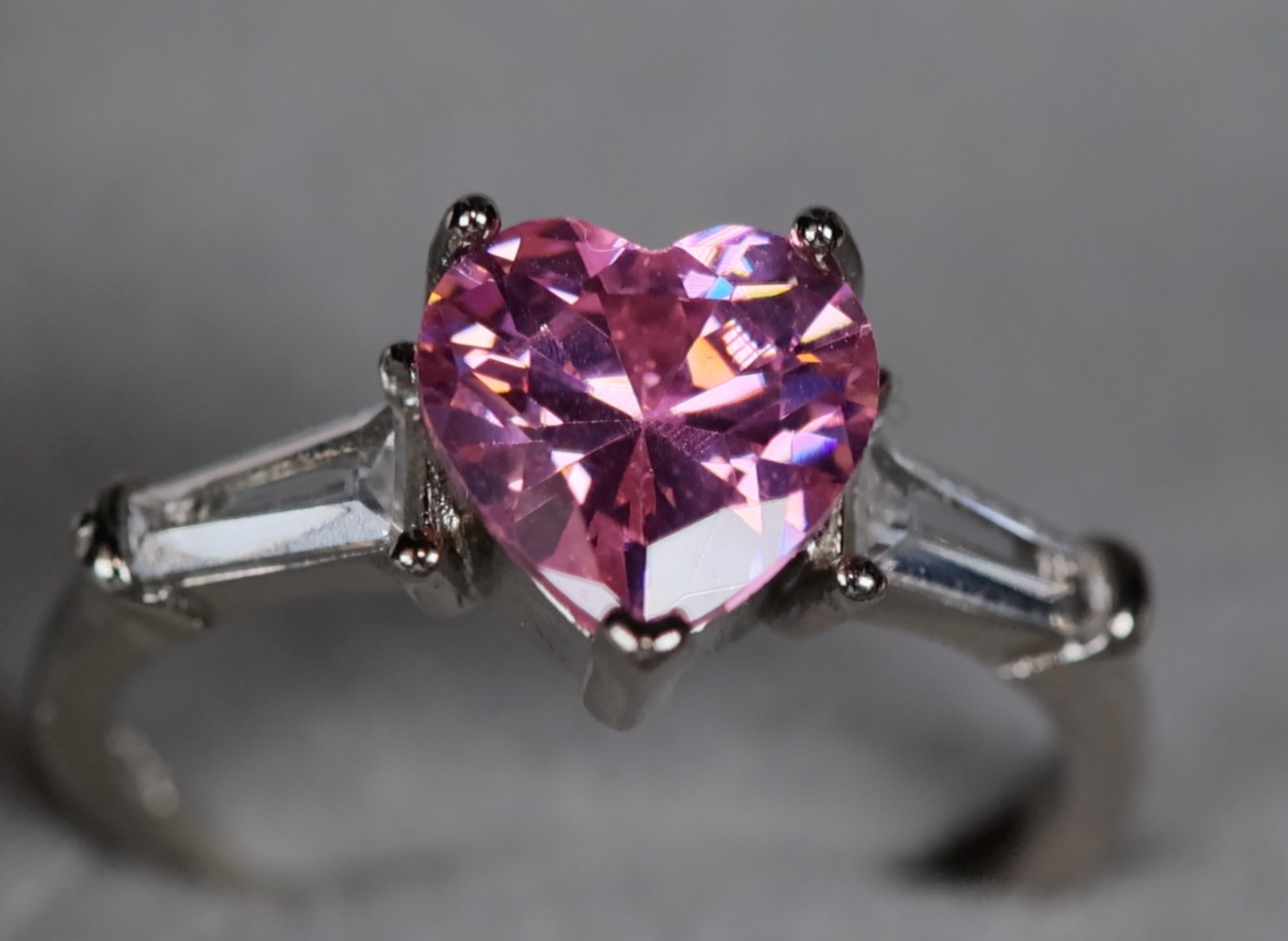 Pink Diamond Ring | Diamond Heart Ring | Pink Diamond Heart Ring