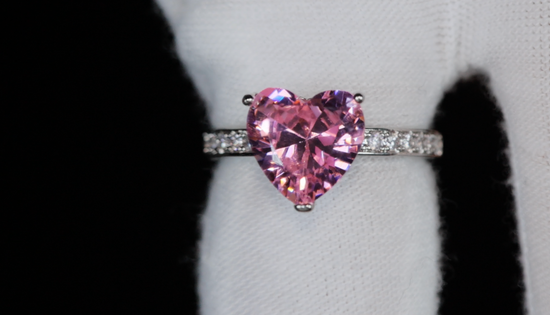 Pink Diamond Heart Ring