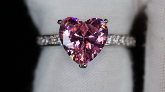 Pink Diamond Heart Ring