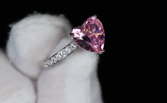 Pink Diamond Heart Ring