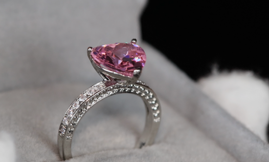 Pink Diamond Heart Ring