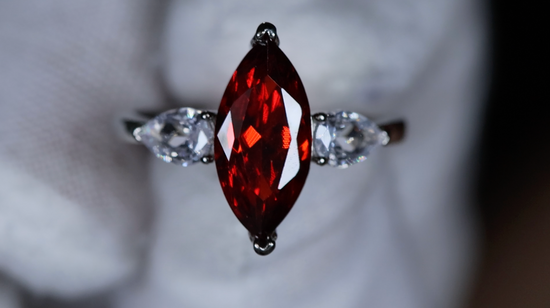 red marquise diamond ring