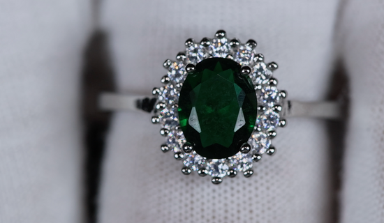 Green Oval Cut Diamond Ring