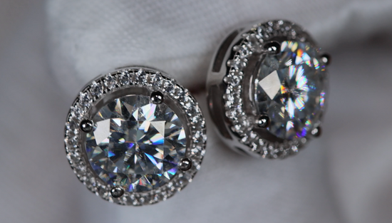 Big Moissanite Diamond Ear Studs