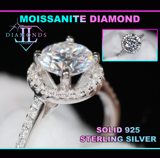 Womens Moissanite Diamond Engagement Ring