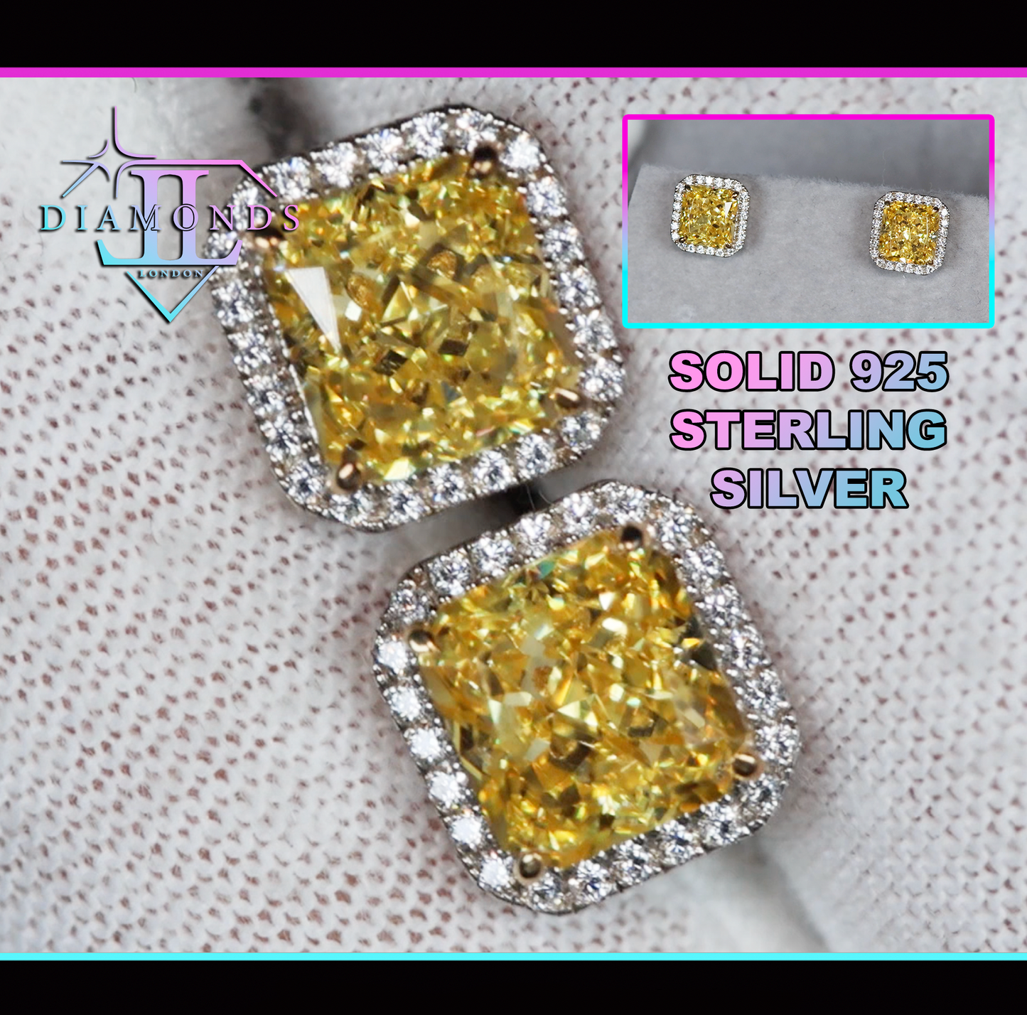 Yellow Diamond Ear Studs