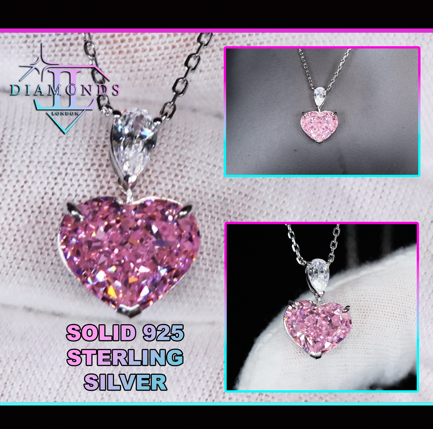 Pink Diamond Heart Pendant