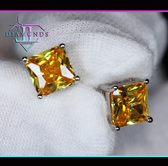 Yellow Diamond Ear Studs