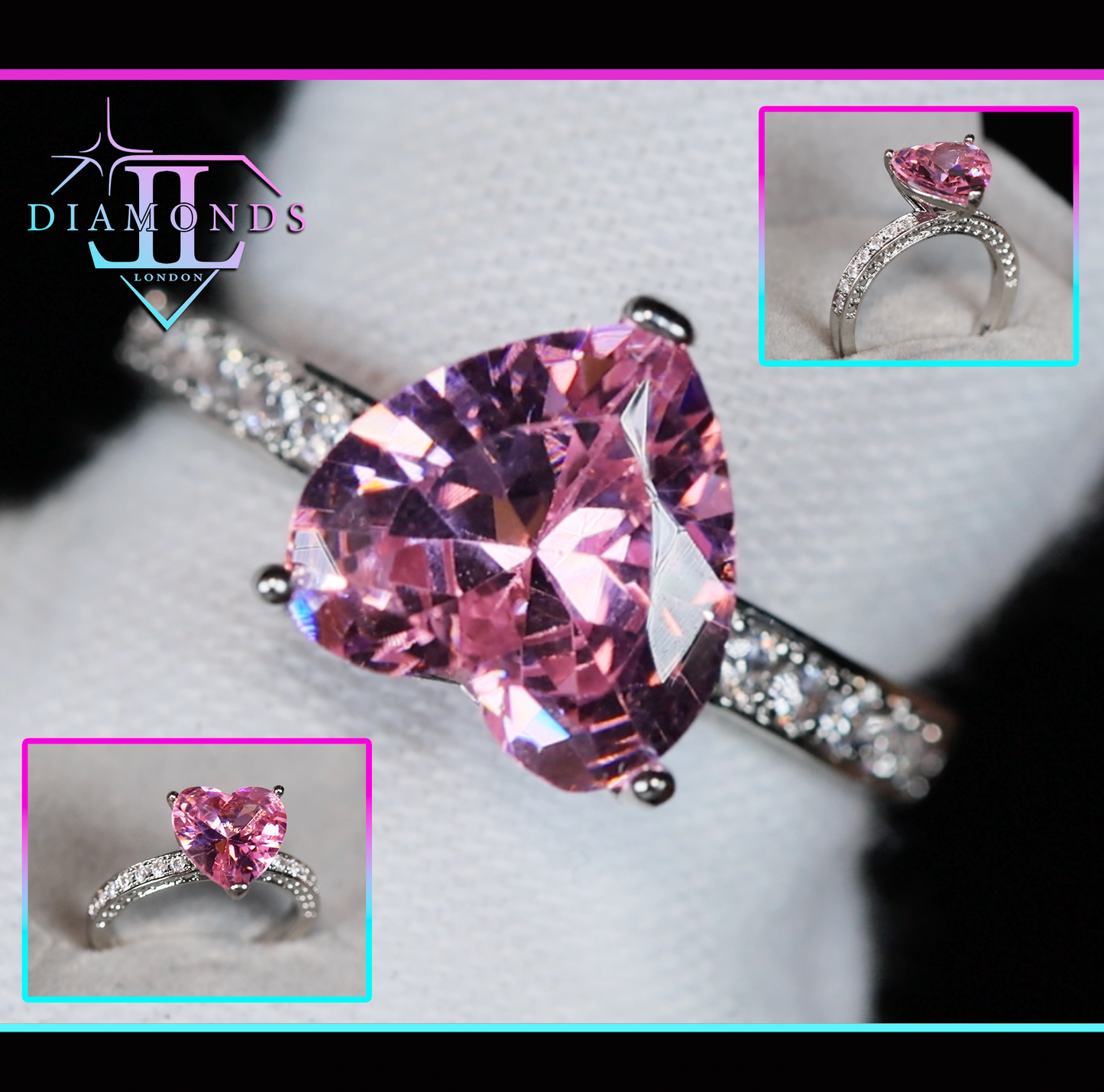 Pink Diamond Heart Ring