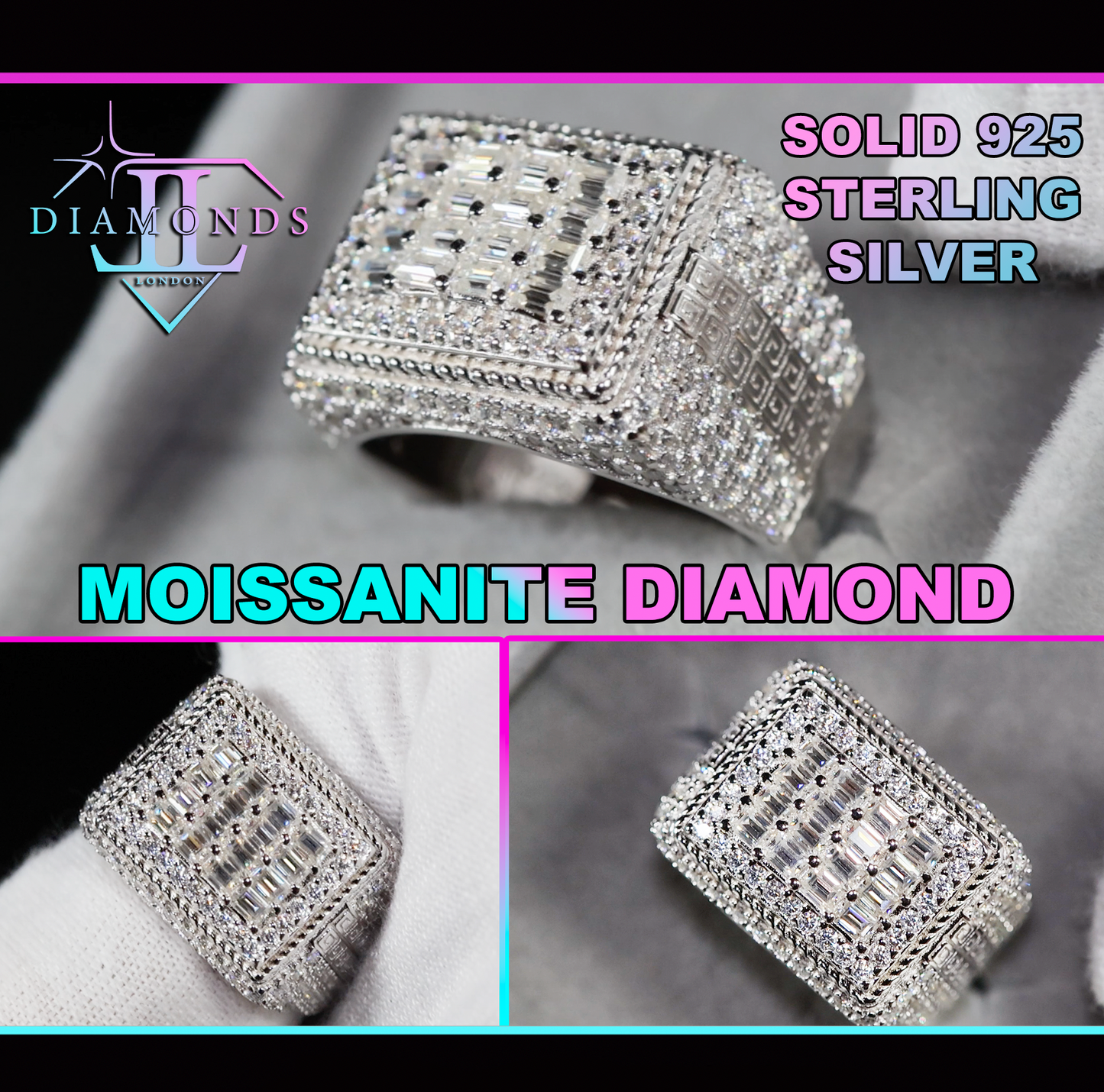 mens moissanite diamond ring