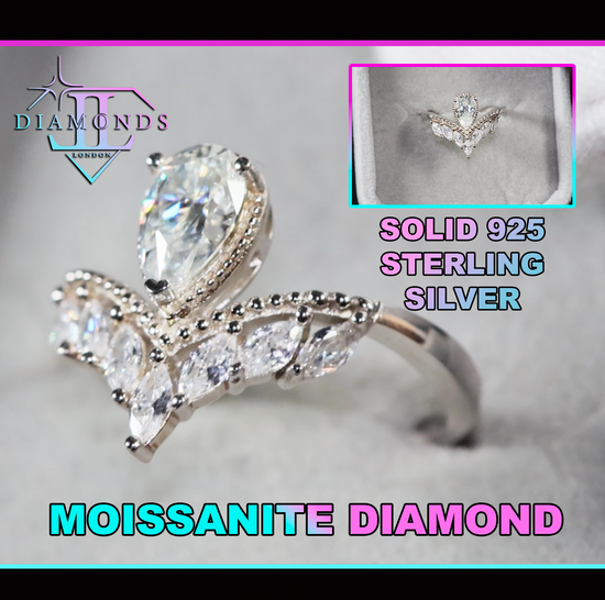 Womens Moissanite Engagement Ring