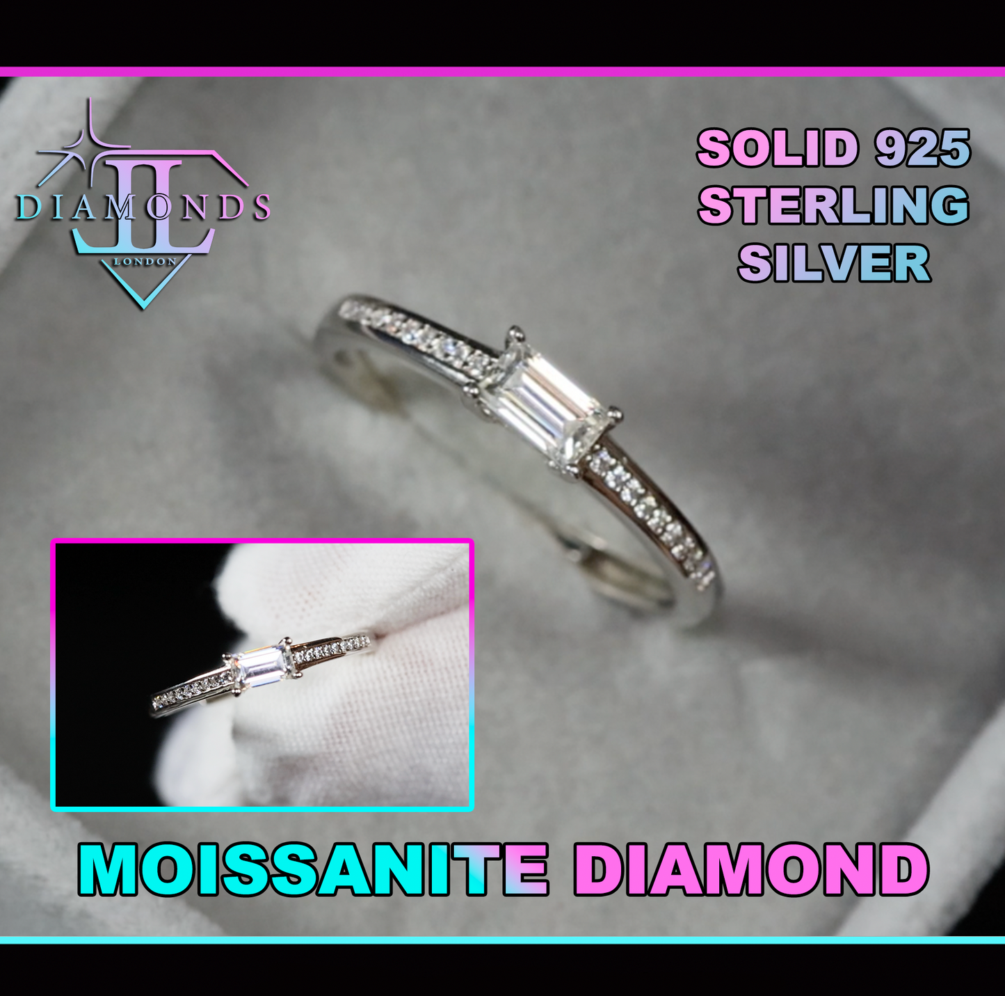 Womens Moissanite Diamond Engagement Ring