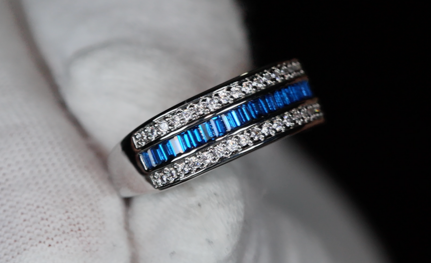 Mens Blue Diamond Ring