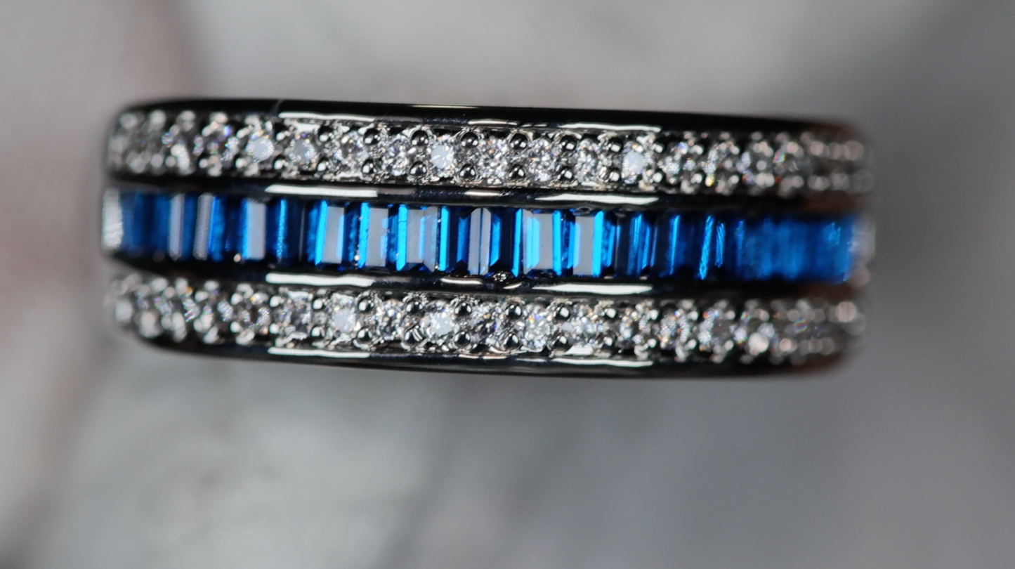 Mens Blue Diamond Ring