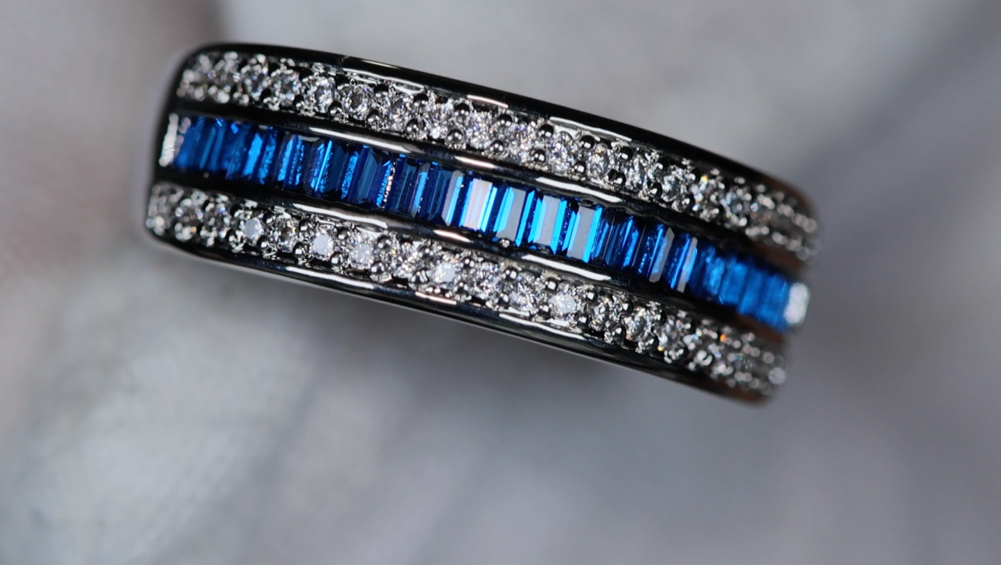 Mens Blue Diamond Ring