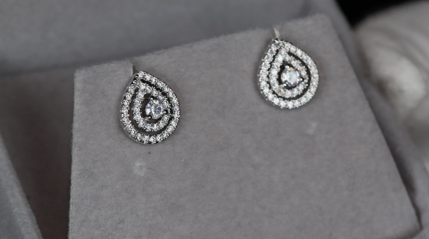 Pear Cut Diamond Ear Studs