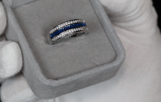 Mens Blue Diamond Ring