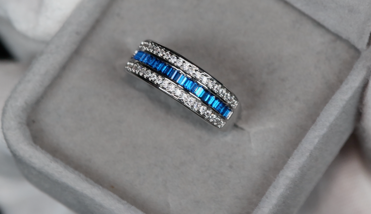 Mens Blue Diamond Ring