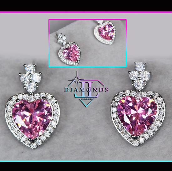 Pink Diamond Ear Studs