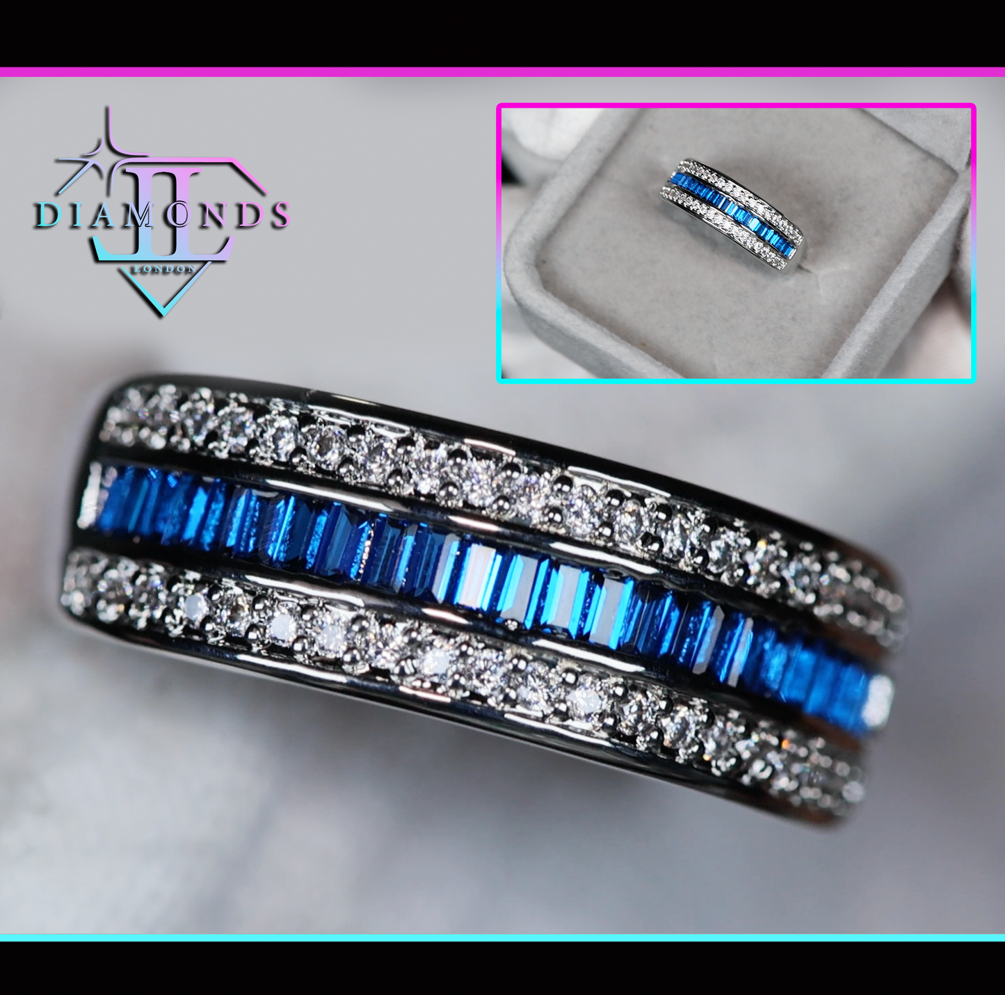 Mens Blue Diamond Ring