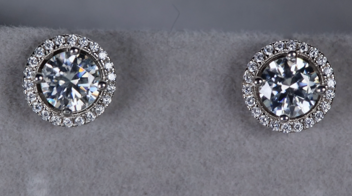 Moissanite Diamond Ear Studs