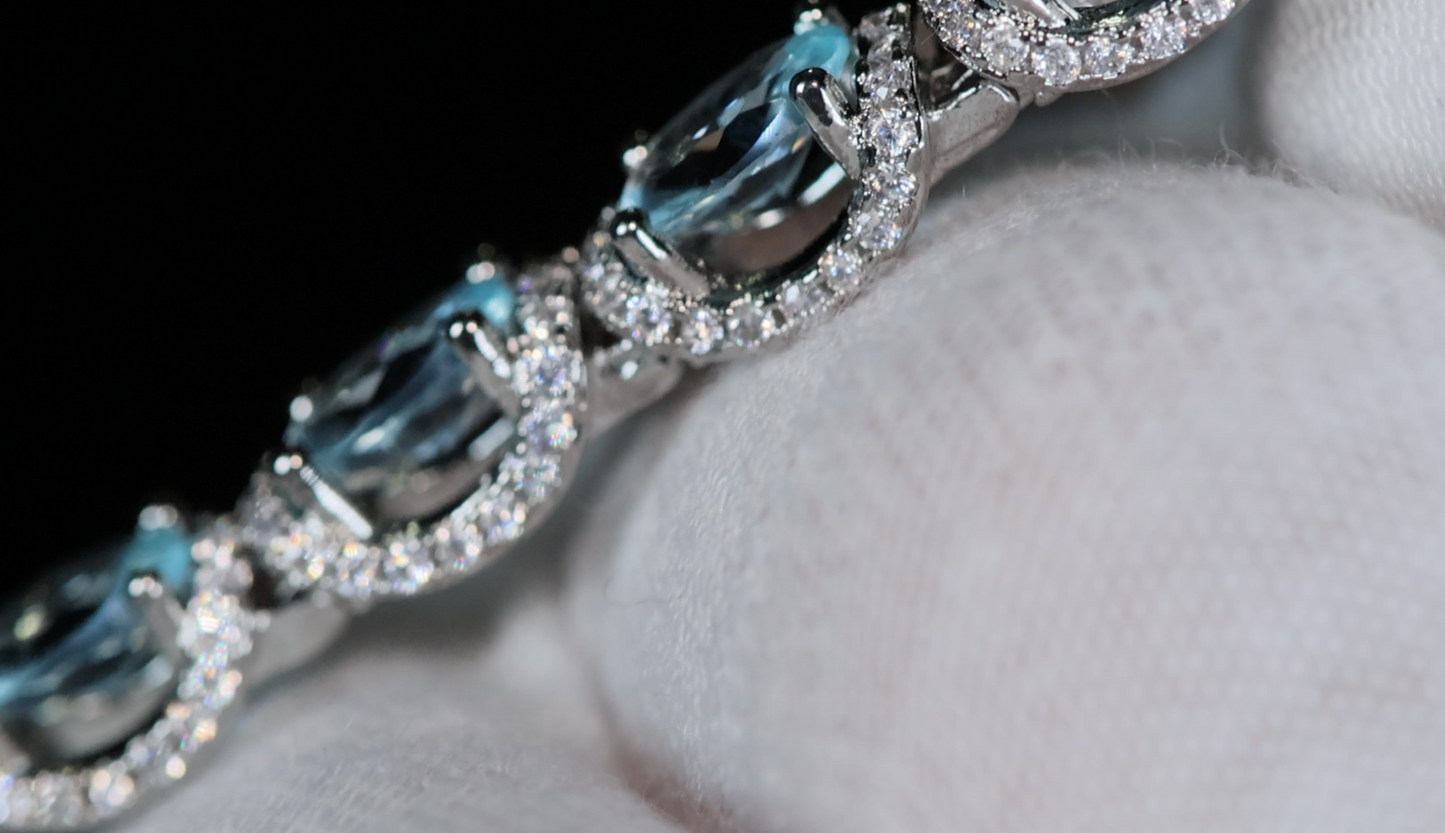 Blue Diamond Tennis Bracelet