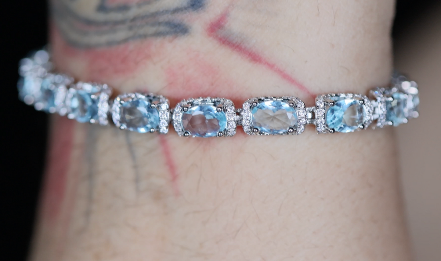 Blue Diamond Tennis Bracelet