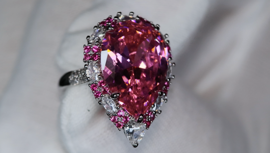 Pink Pear Cut Diamond Engagement Ring