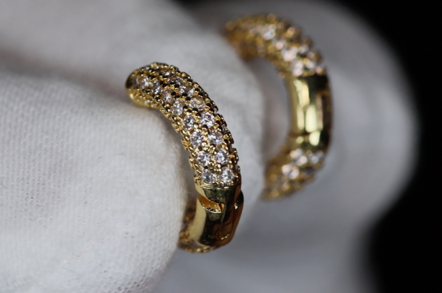 Gold Diamond Hoop Earrings