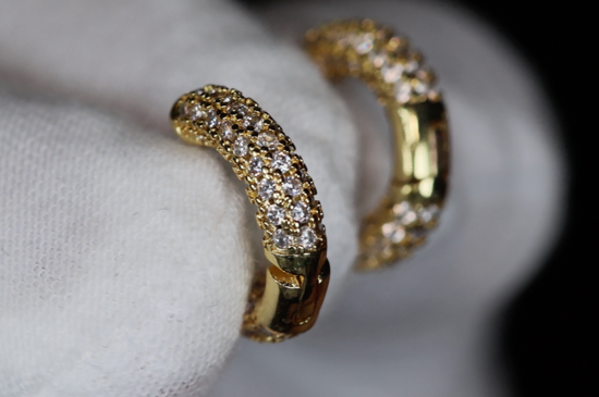 Gold Diamond Hoop Earrings