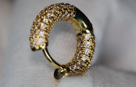 Gold Diamond Hoop Earrings