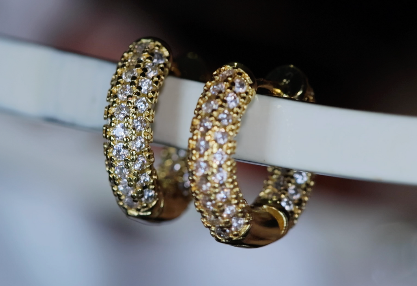 Mens Gold Diamond Hoop Earrings