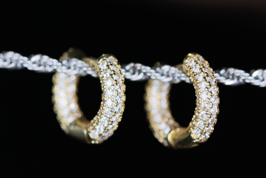 Gold Diamond Hoop Earrings