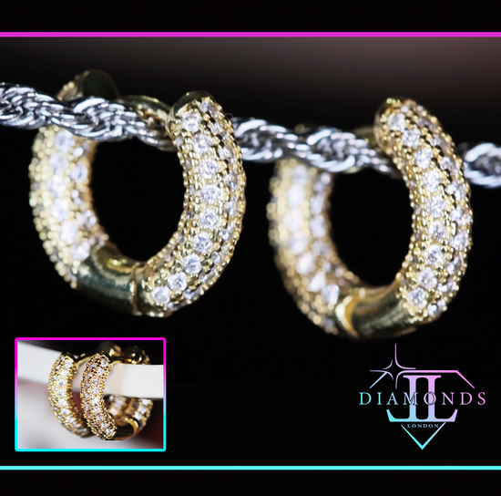 Gold Diamond Hoop Earrings