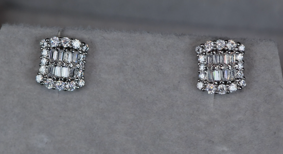 Baguette Cut Diamond Ear Studs