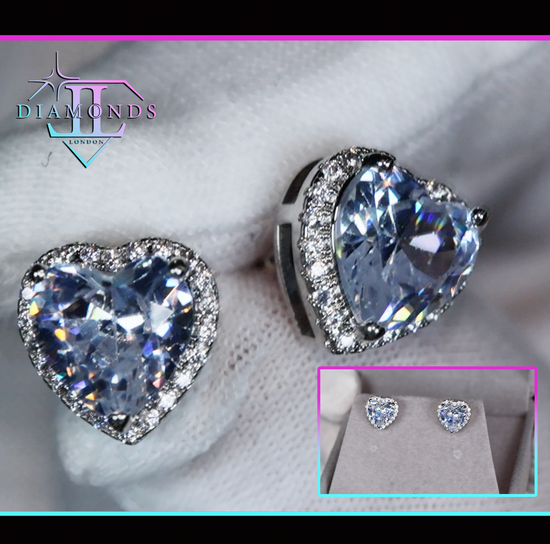 Diamond Heart Ear Studs