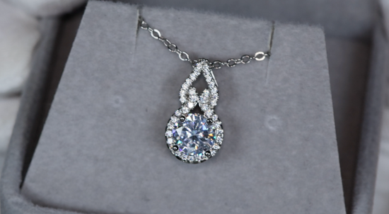 Womens Silver Diamond Pendant