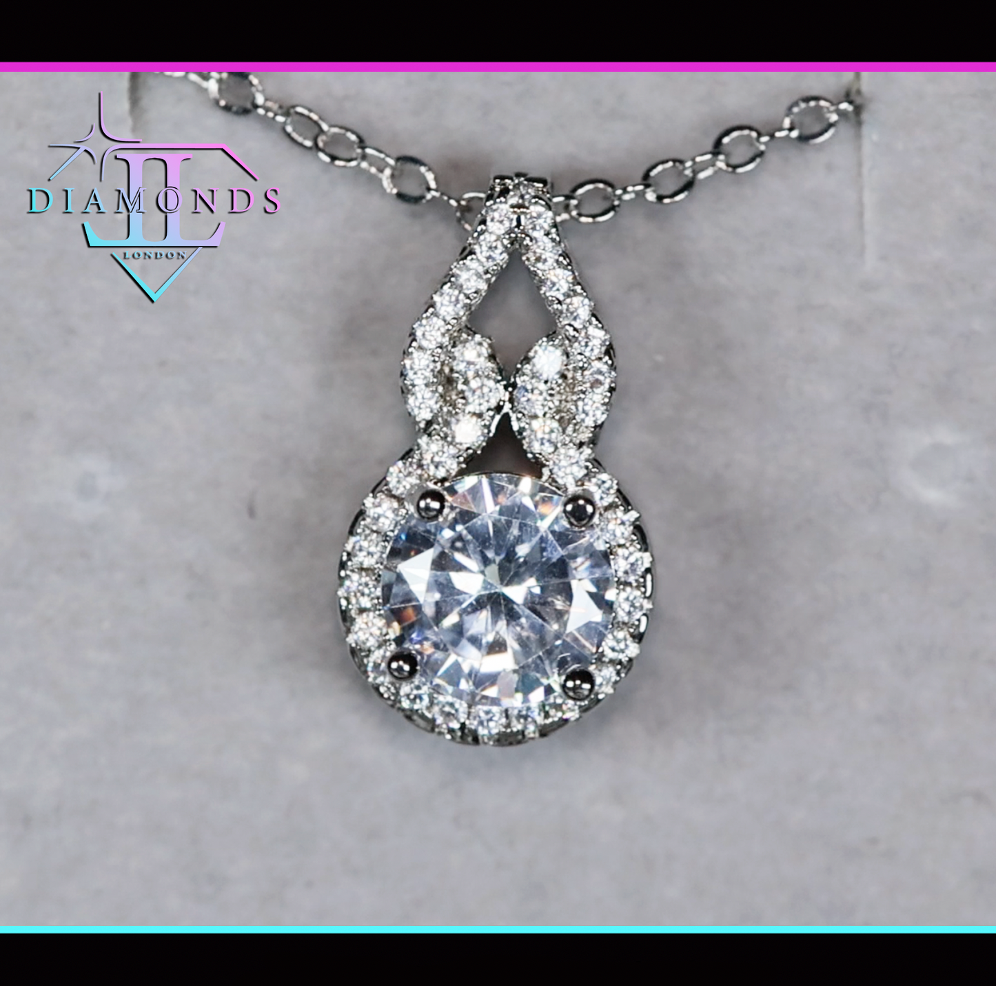 Womens Round Diamond Pendant