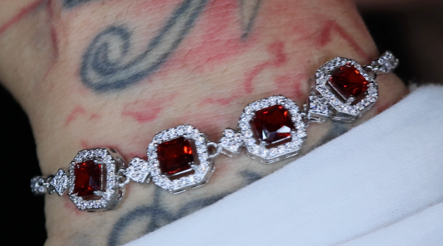 Womens Red Diamond Bracelet