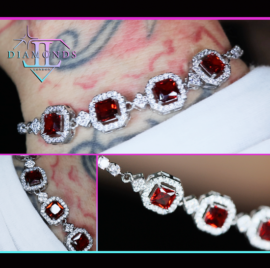 Womens Red Diamond Bracelet