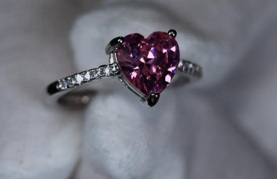 Pink Diamond Heart Ring